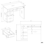 Biurko Komputerowe PORTO LEWE DĄB ARTISAN / BIAŁY Z Szufladą 98,5x75x51 Cm - obrazek 7