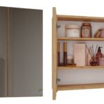 Szafka Łazienkowa Wisząca Z Lustrem Nad Umywalkę POLA 2DL 2 Drzwi DĄB ARTISAN