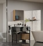 Szafka Łazienkowa Wisząca Z Lustrem Nad Umywalkę POLA 2DL 2 Drzwi DĄB ARTISAN - obrazek 5