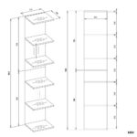 REGAŁ 6P BIAŁY Wysoki 180 Cm 6 Półek Na Książki Segregatory Do Biura Salonu - obrazek 5