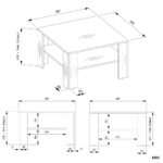 Stolik Kawowy Z Półką Pod Blatem SQUARE DĄB ARTISAN CZARNY Ława Do Salonu Pokoju - obrazek 6