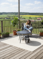 Stolik Kawowy Ogrodowy VIBE 60 Cm Stalowy 3 Nogi Szary - obrazek 3