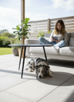 Stolik Kawowy Ogrodowy VIBE 60 Cm Stalowy 3 Nogi Szary - obrazek 6