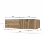 SZAFKA POD UMYWALKĘ TIGO 1D2S DĄB EVOKE 140 CM 2 SZUFLADY RYFLOWANY FRONT WISZĄCA - obrazek 7