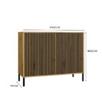 Komoda KAMARO 2D SLIM DĄB ARTISAN Lamele Front Ryflowany - obrazek 5