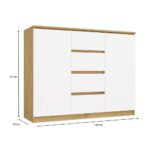 Komoda Malwa 2D4S 120 DĄB ARTISAN BIEL - obrazek 6