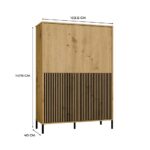 Witryna KAMARO 4DK SLIM/GŁADKI DĄB ARTISAN 4 Drzwi Lamele Front Ryflowany + Klasyczny - obrazek 6