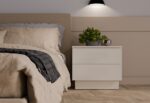 Szafka Nocna AMBER 2S Stolik Nocny 2 Szuflady Do Sypialni KASZMIR Beż - obrazek 2