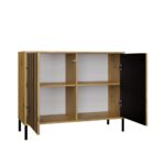 Komoda KAMARO 2D SLIM DĄB ARTISAN Lamele Front Ryflowany - obrazek 2