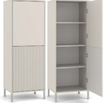 Witryna KAMARO 2DK SLIM/GŁADKI KASZMIR Lamele Front Ryflowany + Klasyczny