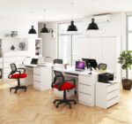 BIURKO KOMPUTEROWE A-11 135 cm 6 SZUFLAD PK BIAŁE - obrazek 2