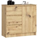 KOMODA K80 JERRY 1D 3SZ PK DĄB ARTISAN