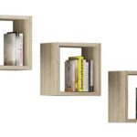 PÓŁKA ŚCIENNA K 25x25cm KOMPLET 3szt DĄB SONOMA