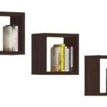 PÓŁKA ŚCIENNA K 25x25cm KOMPLET 3szt WENGE