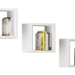 PÓŁKA ŚCIENNA K 25x25cm KOMPLET 3szt BIAŁA