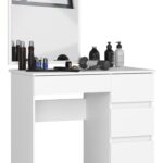 TOALETKA KOSMETYCZNA Z LUSTREM T-6/SL 500x600 PRAWA BIAŁA