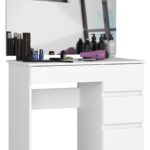 TOALETKA KOSMETYCZNA Z LUSTREM T-6/SL 900x600 PRAWA PK BIAŁA