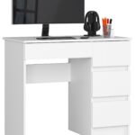 BIURKO KOMPUTEROWE A-7 90 cm PRAWE PK BIAŁE