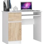 BIURKO KOMPUTEROWE PIKSEL BIAŁE / SONOMA - LEWE