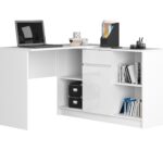 BIURKO NAROŻNE - ZESTAW B-17 KOMODA I BIURKO PK BIAŁY POŁYSK