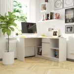 BIURKO NAROŻNE - ZESTAW B-17 KOMODA I BIURKO PK BIAŁY POŁYSK - obrazek 2