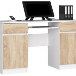 BIURKO CLP A5 2D 2SZ PK BIAŁE / SONOMA