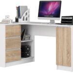 BIURKO NAROŻNE B20 CLP LEWOSTRONNE PK BIAŁE / SONOMA