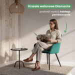 4x Welurowe krzesło tapicerowane pikowane Butelkowa Zieleń DIAMANTE Czarne nogi - obrazek 2