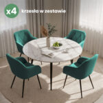 4x Welurowe krzesło tapicerowane pikowane Butelkowa Zieleń DIAMANTE Czarne nogi - obrazek 4