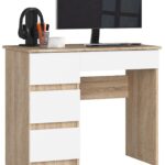 BIURKO A-7 CLP PK DĄB SONOMA / BIAŁY LEWOSTRONNE