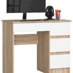 BIURKO A-7 CLP SONOMA / BIAŁE PK PRAWOSTRONNE