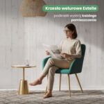 4x Welurowe krzesło tapicerowane gładkie Butelkowa Zieleń ESTELLE Złote nogi - obrazek 2