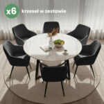 6x Welurowe krzesło tapicerowane pikowane w romby Czarne VELTO Czarne nogi - obrazek 4