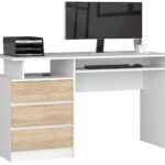 BIURKO CLP 135cm PK BIAŁE / SONOMA