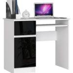 BIURKO KOMPUTEROWE PIKSEL PK CZARNY POŁYSK LEWE