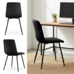 Welurowe krzesło tapicerowane pikowane Czarne LIVO Czarne nogi - obrazek 4