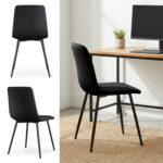 8x Welurowe krzesło tapicerowane pikowane Czarne LIVO Czarne nogi - obrazek 4