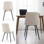 4x Welurowe krzesło tapicerowane pikowane Beżowe NERO Czarne nogi - obrazek 4