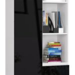 REGAŁ BIUROWY R 80 cm CLP R11 PK BIAŁY / CZARNY POŁYSK