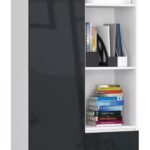 REGAŁ BIUROWY R 80 cm CLP R11 BIAŁY / GRAFIT POŁYSK