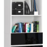 REGAŁ BIUROWY R 60 cm CLP 3 SZUFLADY 2 PÓŁKI PK BIAŁY / CZARNY POŁYSK