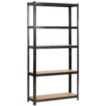 REGAŁ METALOWY 90x30x180 CZARNY