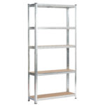 REGAŁ METALOWY 90x30x180 SREBRNY