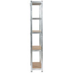 REGAŁ METALOWY 90x30x180 SREBRNY - obrazek 2