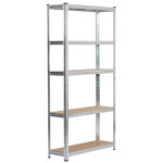 REGAŁ METALOWY 90x30x180 SREBRNY - obrazek 3