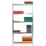 REGAŁ METALOWY 90x30x180 SREBRNY - obrazek 4