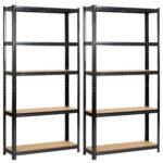 2x Regał metalowy garażowy 90x30x180 czarny