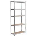 2x REGAŁ METALOWY 90x30x180 SREBRNY - obrazek 4