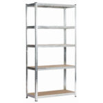 REGAŁ METALOWY 90x40x180 SREBRNY