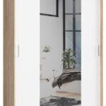 SZAFA PRZESUWNA 150cm CLP SONOMA / BIAŁA